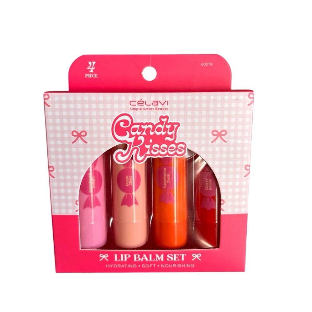 Celavi Candy Kisses Lip Balm Set - strawberry, watermelon, guava, cherry NEW PC - Picture 2 of 7